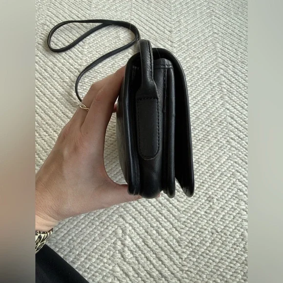 Vintage Coach Dinky Crossbody Bag Black Leather Turlock - Picture 7 of 10